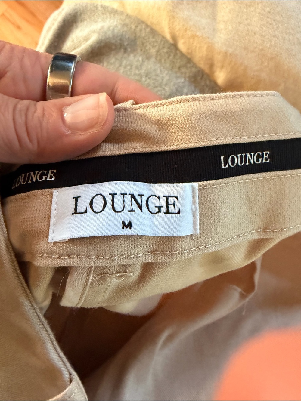 Lounge Beige Pleated Wide Leg Tailored Trousers Size M